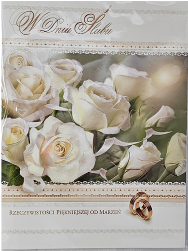 pamiątka na ślub, kartka na ślub PRZESTRZENNA  13,8 cm *18,9 cm 14044532296
