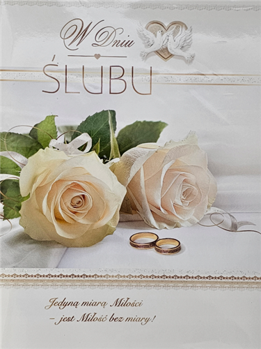 pamiątka na ślub, kartka na ślub PRZESTRZENNA  13,8 cm *18,9 cm 14044534412