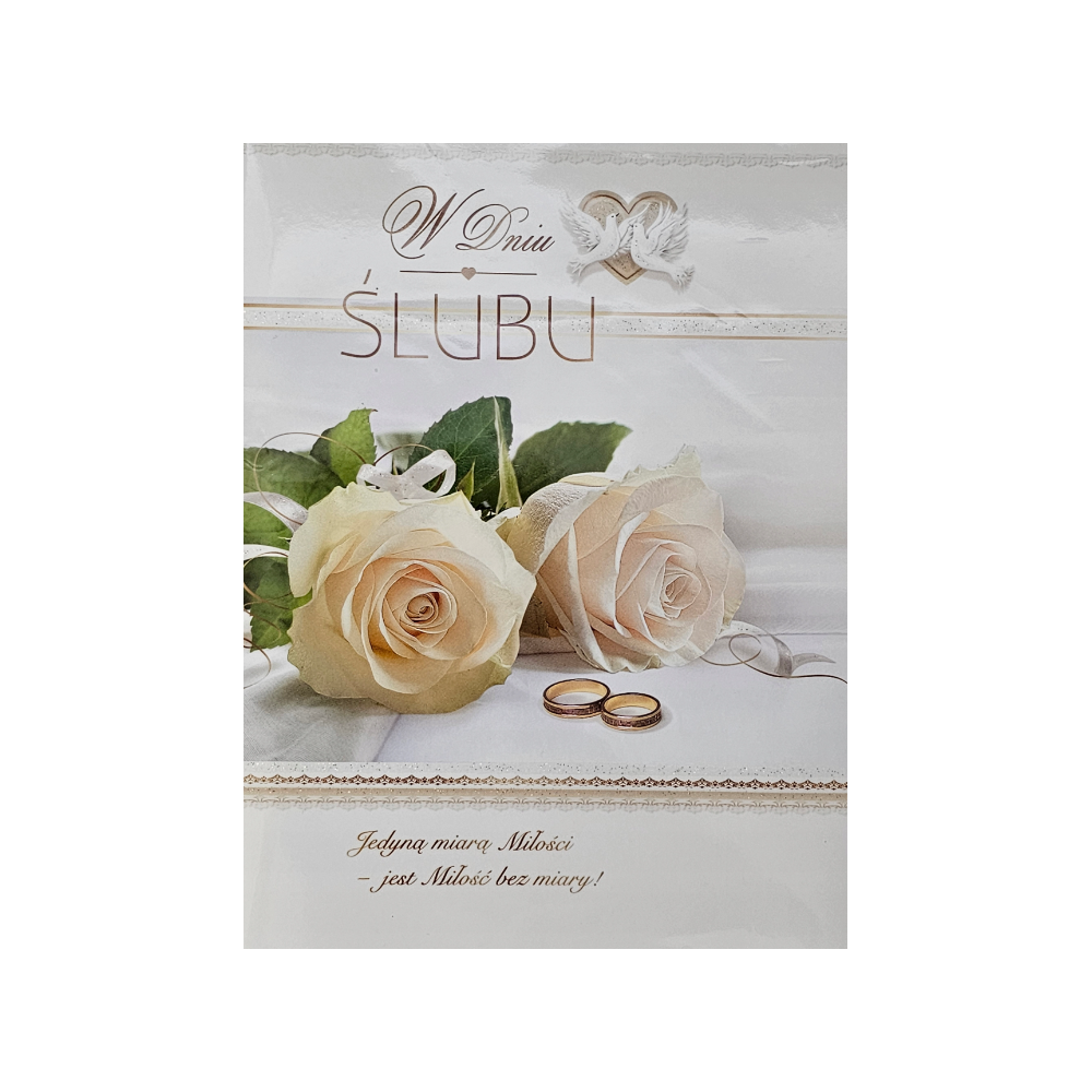 pamiątka na ślub, kartka na ślub PRZESTRZENNA  13,8 cm *18,9 cm 14044534412