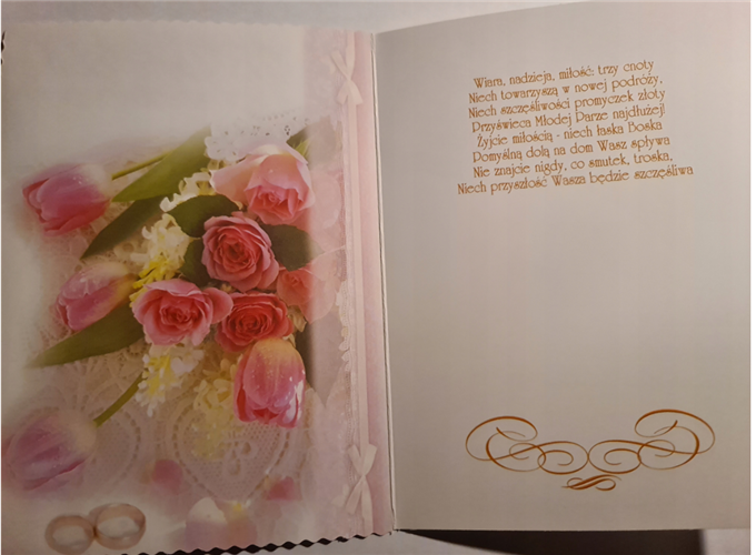 pamiątka na ślub, kartka na ślub 11,7 cm *16,3 cm 10823290618