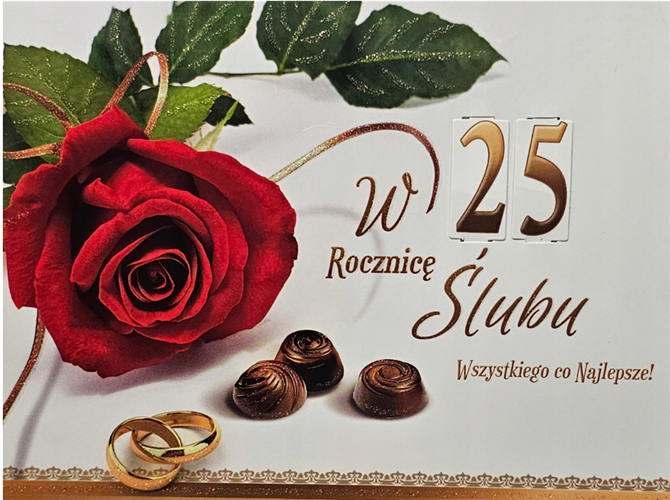 Kartki na rocznicę ślubu z wymiennymi cyframi  11,7 cm *16,50 cm 14044782371