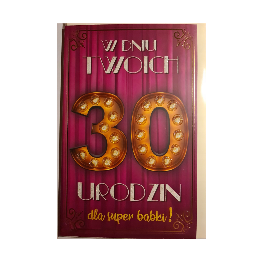 kartka urodzinowa na 30 lat 13 cm *20,5 cm 10826836765
