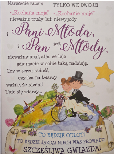 pamiątka na ślub, kartka na ślub, pocztówka ślubna  25 cm *35 cm14133256987