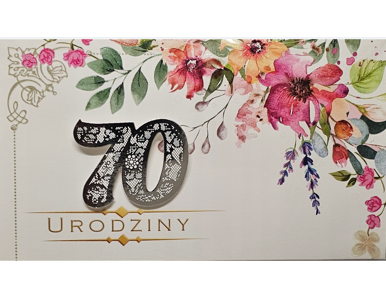 kartka urodzinowa na 70 lat  11,4 cm *19 cm 16092933160