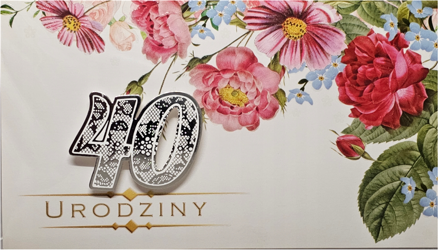 kartka urodzinowa na 40 lat czterdziestkę  11,4 cm *19 cm 16092901228