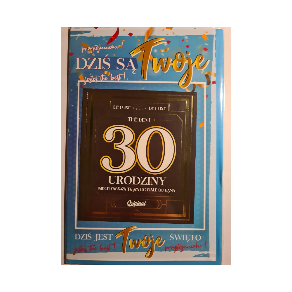 kartka urodzinowa na 30 lat z naklejką na butelkę 13 cm *20,5 cm 10826840007