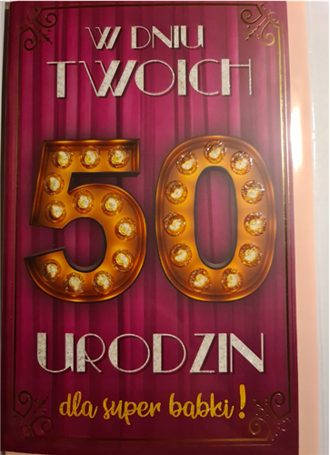 kartka urodzinowa na 50 lat  13 cm *20,5 cm 10826855444