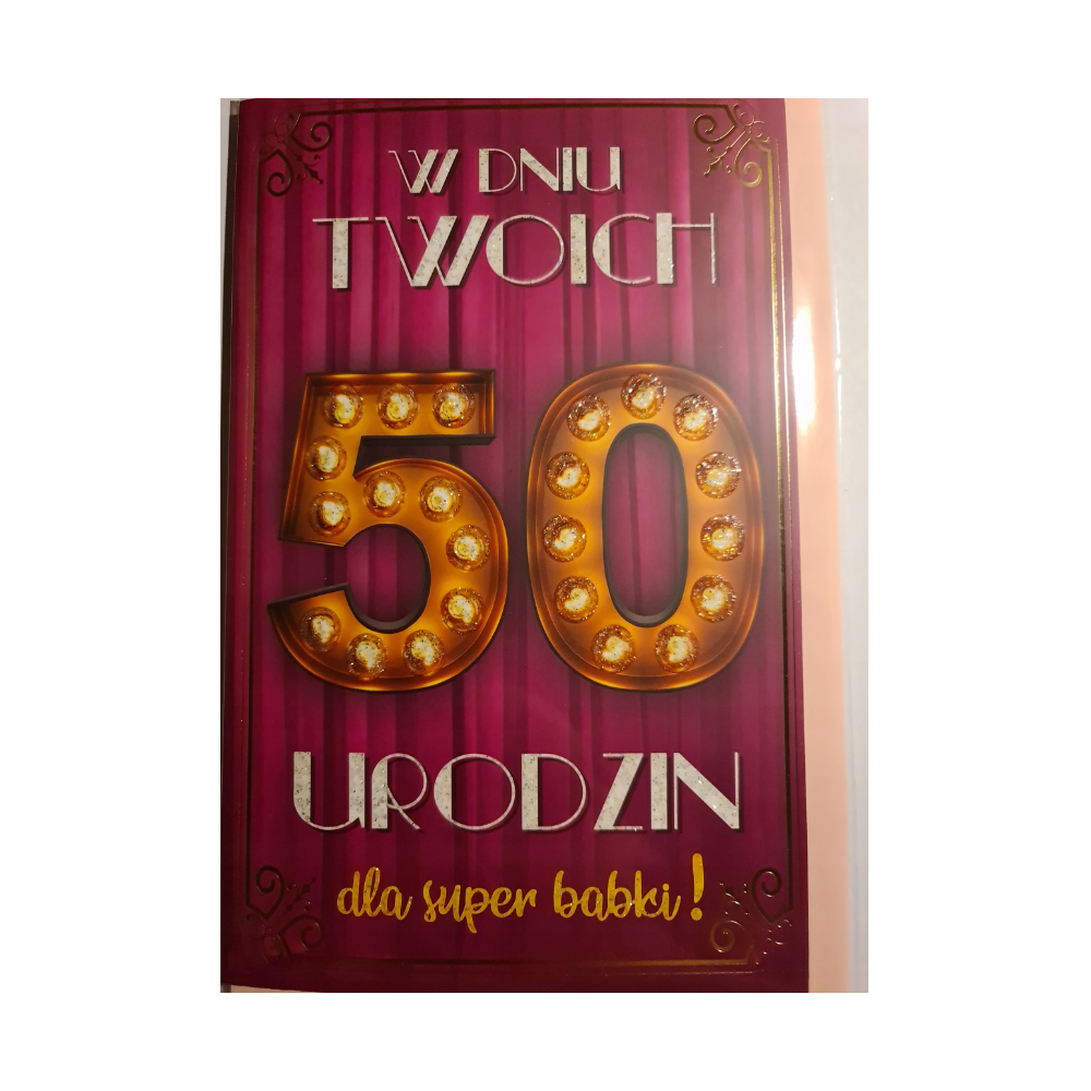kartka urodzinowa na 50 lat  13 cm *20,5 cm 10826855444