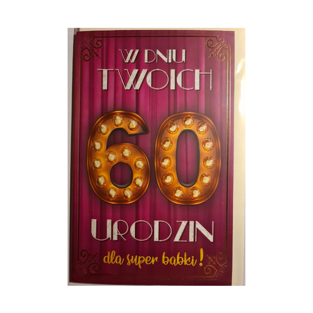 kartka urodzinowa na 60 lat  13 cm *20,5 cm  10826866891