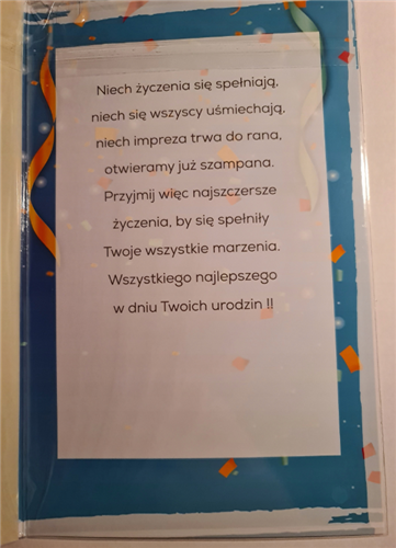 kartka urodzinowa na 60 lat z naklejką na butelkę  13 cm *20,5 cm  10826868179
