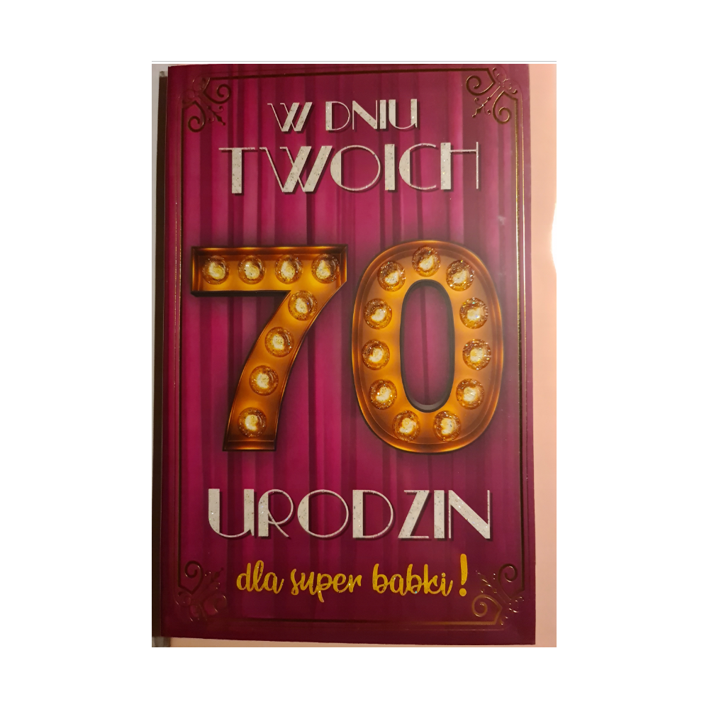 kartka urodzinowa na 70 lat  13 cm *20,5 cm 10826871856