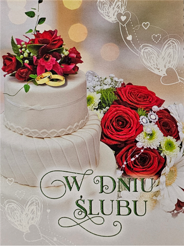 pamiątka na ślub, kartka na ślub, pocztówka ślubna  12 cm *16,5 cm 16897829855