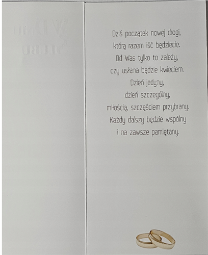 pamiątka na ślub, kartka na ślub, pocztówka ślubna  10,5 cm *21,5 cm 14278765606