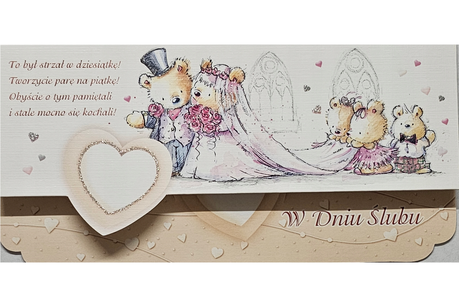 pamiątka na ślub, kartka na ślub, pocztówka ślubna  9,7 cm *20,5 cm 14278808904