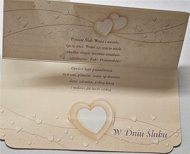 pamiątka na ślub, kartka na ślub, pocztówka ślubna  9,7 cm *20,5 cm 14278808904