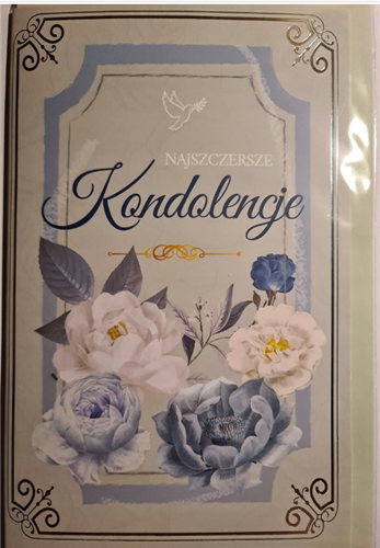 z wyrazami szczerego żalu, kondolencje  13 cm *20,5cm 10867495466