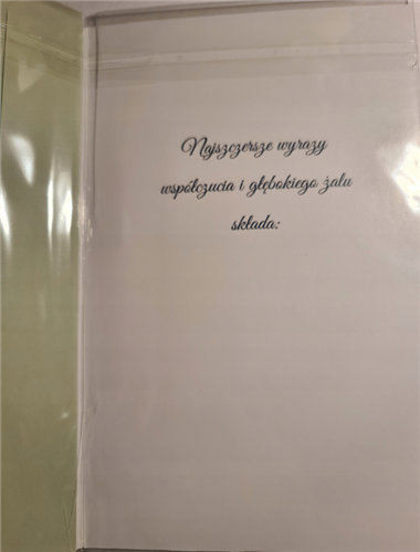 z wyrazami szczerego żalu, kondolencje  13 cm *20,5cm 10867495466