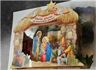 Szopka bożonarodzeniowa papierowa, mała z brokatem szerokość 23 cm a wysokość 18 cm 14278865259