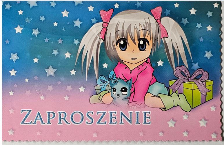 zaproszenia na urodziny dziecka  10,2 cm *15,5 cm 12053308081