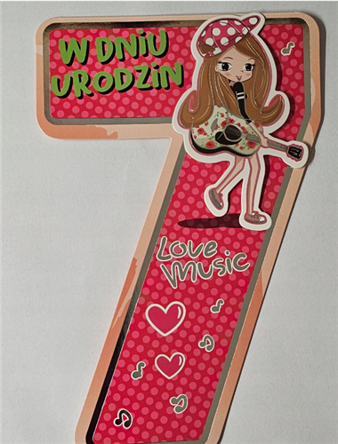 Kartki urodzinowe dla dziecka kartka urodzinowa 7  13,2 cm *20,2cm 13726716389