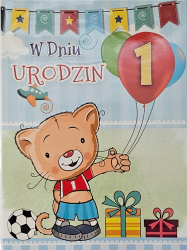 Kartki urodzinowe na roczek pierwsze urodziny   13,8 cm *18,9 cm 14044509991