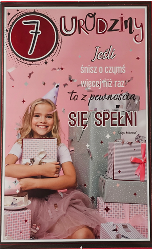Kartki urodzinowe dla dziecka kartka urodzinowa 7   13 cm *20,4 cm 14216871796