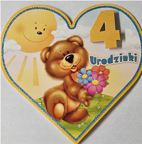 Kartki urodzinowe dla dziecka kartka urodzinowa 4  15 cm *15,5 cm 16897833171