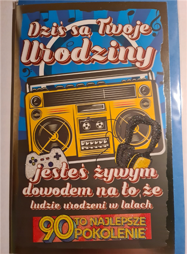 Kartki urodzinowe kartka urodzinowa ROCZNIK 90 13 cm *20,5 cm 10961742564