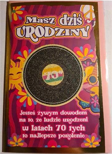 Kartki urodzinowe kartka urodzinowa ROCZNIK 70 13 cm *20,5 cm 10961745100