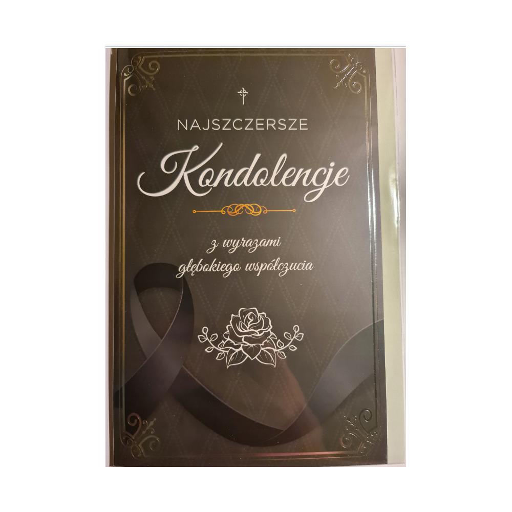 z wyrazami szczerego żalu, kondolencje  13 cm *20,5cm 10961758394