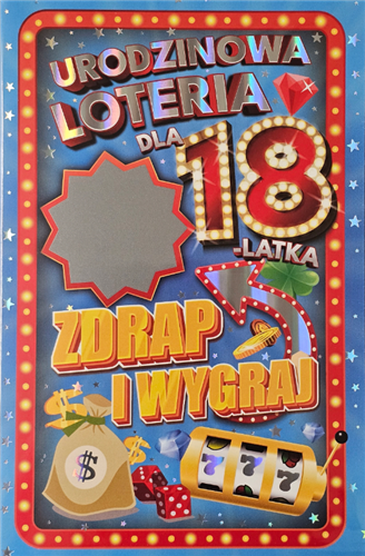 kartka na osiemnastkę kartka na 18 kartki WESOŁE 13 cm *20,4 cm 14689552454