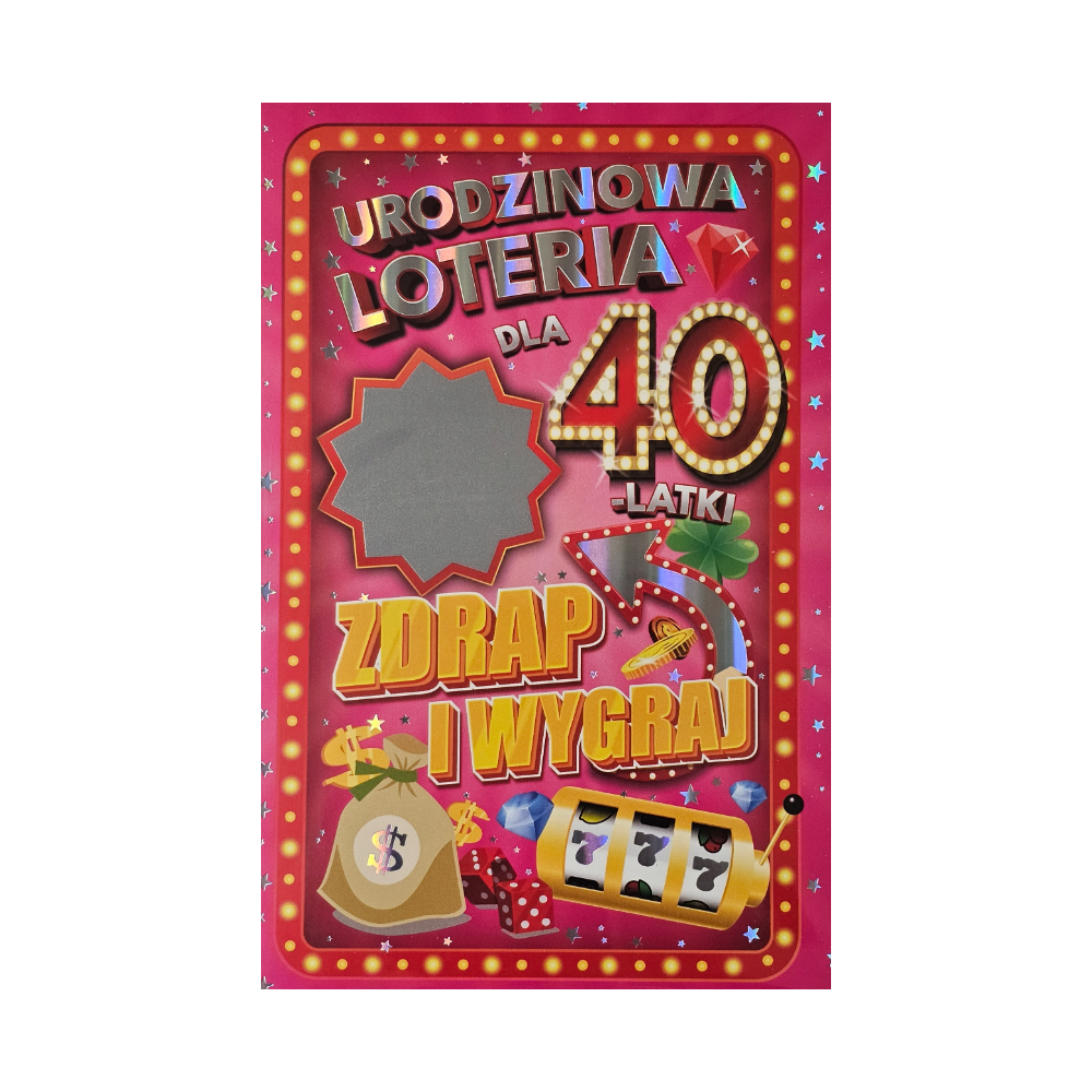 kartka urodzinowa na 40 lat czterdziestkę 13 cm *20,5 cm  14689549934