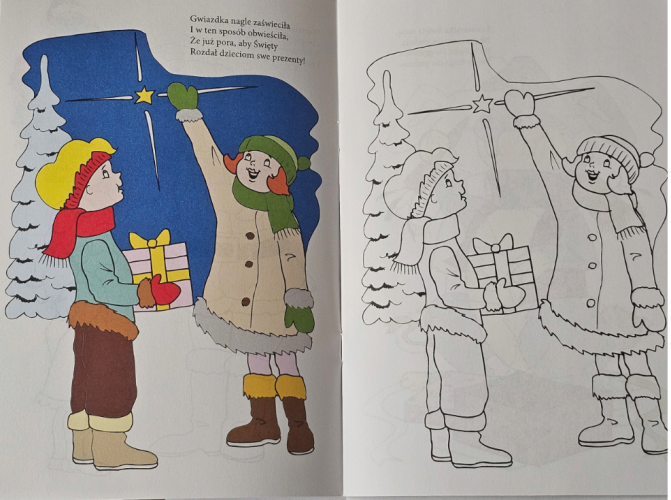 kolorowanka na Boże Narodzenie  14 cm x 20,5 cm 16617064940 16897832703