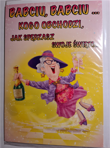 DZIEŃ BABCI kartka karnet NA DZIEŃ BABCI 15,5 cm *22,5 cm 10007318393 16897829434