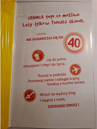 kartka urodzinowa na 40 lat 13 cm *20,5 cm 11080461416