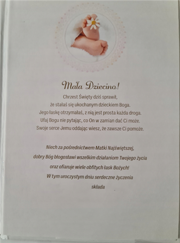 książeczka na Chrzest Święty, pamiątka na Chrzest 14,5 cm *20,5 cm  17368640871