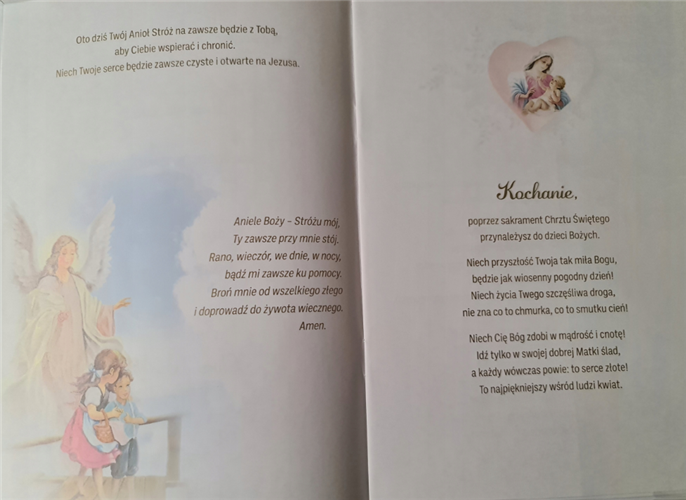 książeczka na Chrzest Święty, pamiątka na Chrzest 14,5 cm *20,5 cm  17368640871