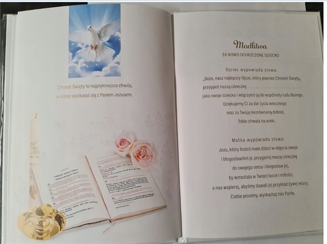 książeczka na Chrzest Święty, pamiątka na Chrzest 14,5 cm *20,5 cm  17368640871
