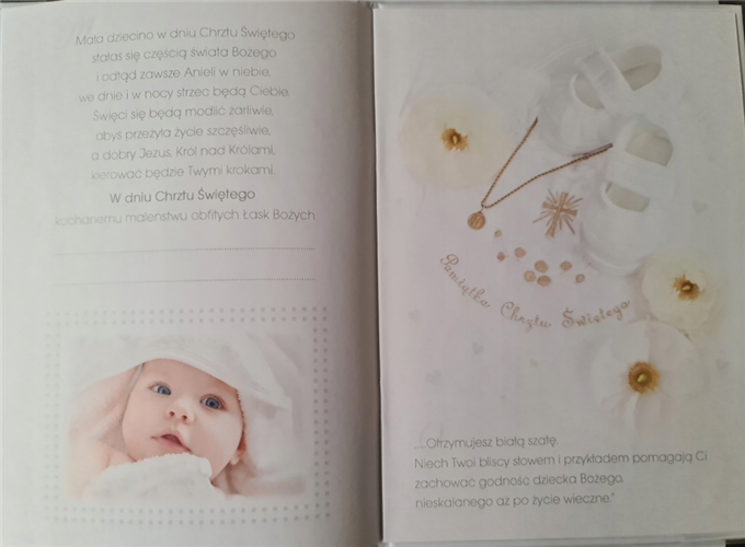 książeczka na Chrzest Święty, pamiątka na Chrzest   14,5 cm *20,5 cm 17368637255