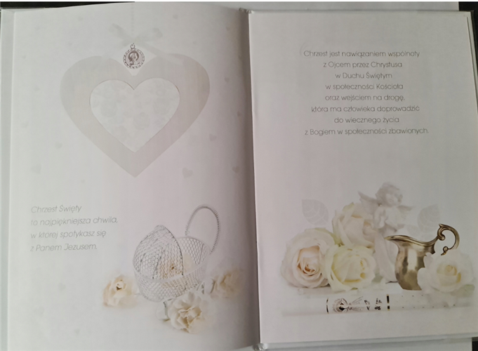 książeczka na Chrzest Święty, pamiątka na Chrzest   14,5 cm *20,5 cm 17368637255