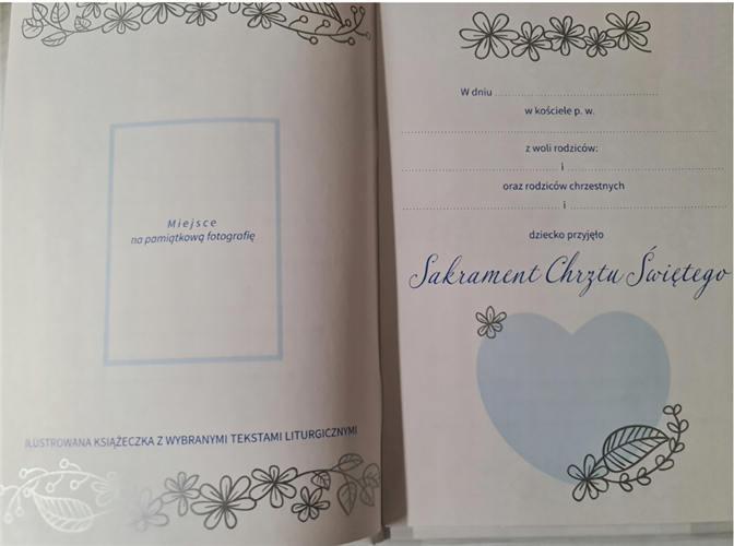 książeczka na Chrzest Święty, pamiątka na Chrzest 14,5 cm *20,5 cm 17368641853