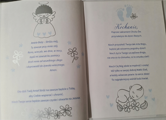 książeczka na Chrzest Święty, pamiątka na Chrzest 14,5 cm *20,5 cm 17368641853