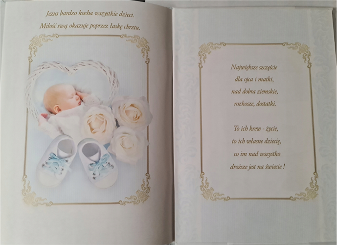 książeczka na Chrzest Święty, pamiątka na Chrzest  14,5 cm *20,5 cm 17368635595