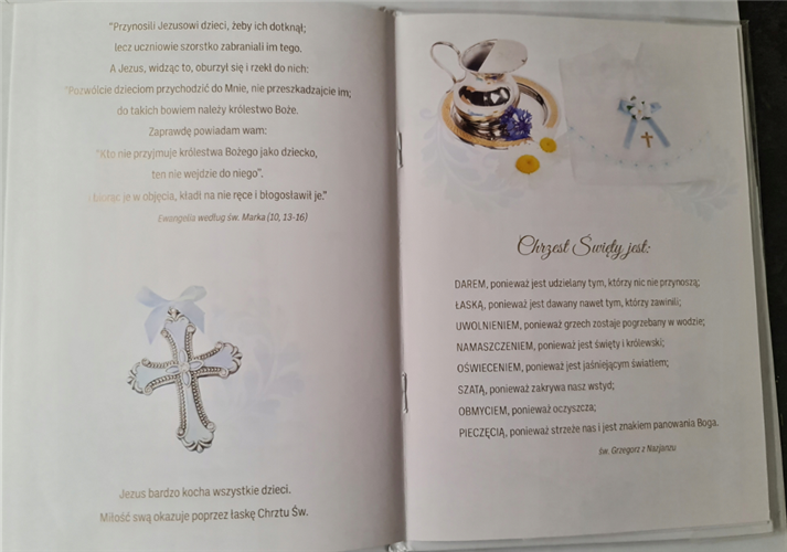 książeczka na Chrzest Święty, pamiątka na Chrzest 14,5 cm *20,5 cm 16897832039