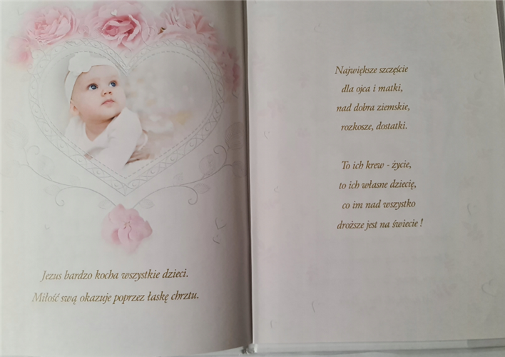 książeczka na Chrzest Święty, pamiątka na Chrzest 14,5 cm *20,5 cm 17368629779