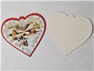 Zawieszki bileciki wzór Czerwone Serce 7,5 x 9 cm na paczki