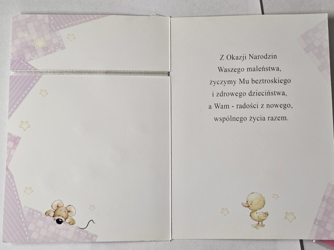 GRATULACJE Z OKAZJI NARODZIN DZIECKA 11,7 cm *16,7 cm 14868176270