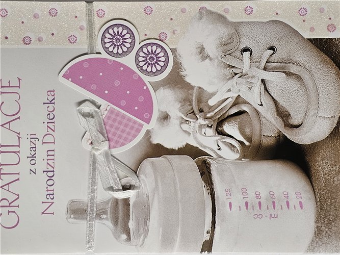 GRATULACJE Z OKAZJI NARODZIN DZIECKA 11,7 cm *16,7 cm 14868190227