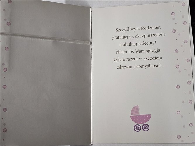 GRATULACJE Z OKAZJI NARODZIN DZIECKA 11,7 cm *16,7 cm 14868190227