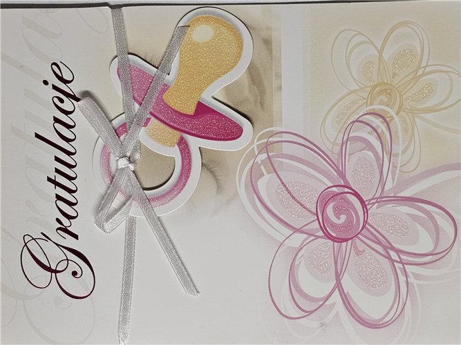 GRATULACJE Z OKAZJI NARODZIN DZIECKA 11,7 cm *16,7 cm 14868193784